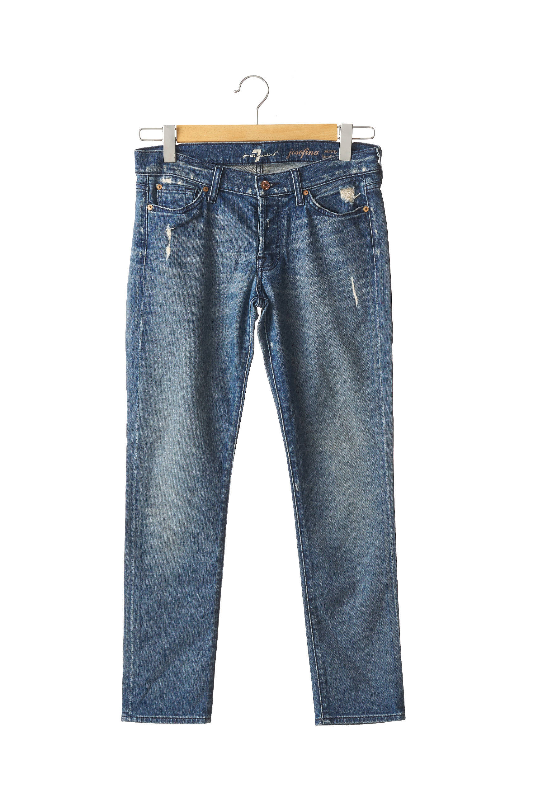 7 For All Mankind Jeans Coupe Slim Femme couleur bleu