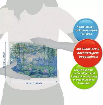 CreArt ART Collection: Seerosen (Monet) - Malen nach Zahlen für Erwachsene