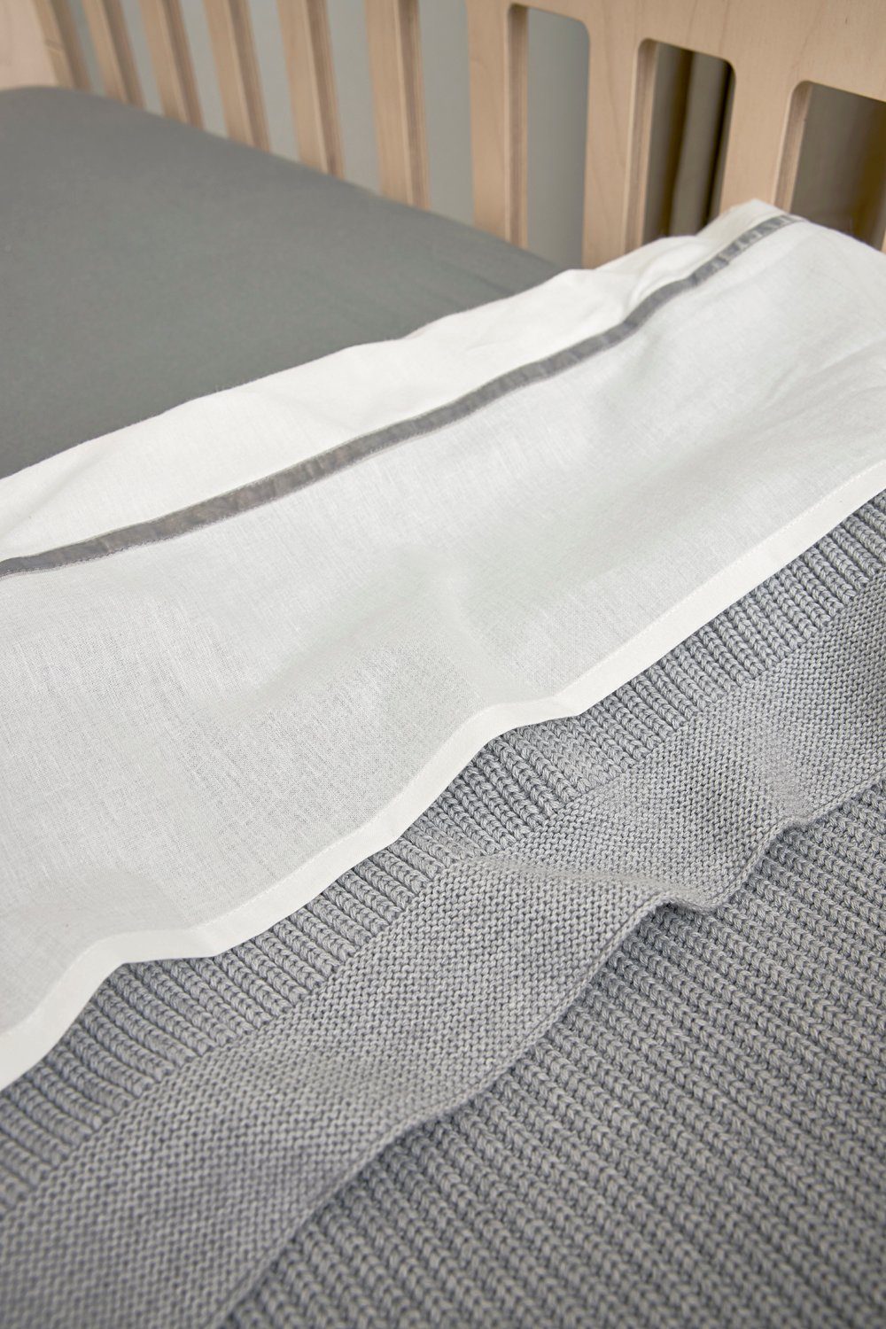 Babydecke Rib Grey Melange, Meyco Baby, 75x100cm