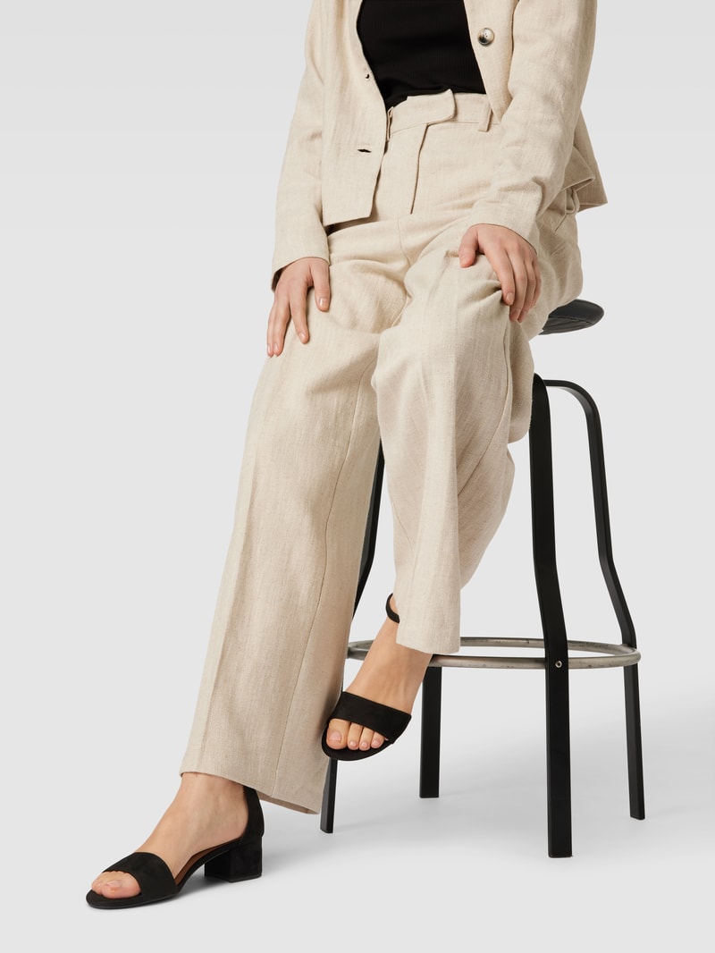Sandalette in Wildleder-Optik in schwarz