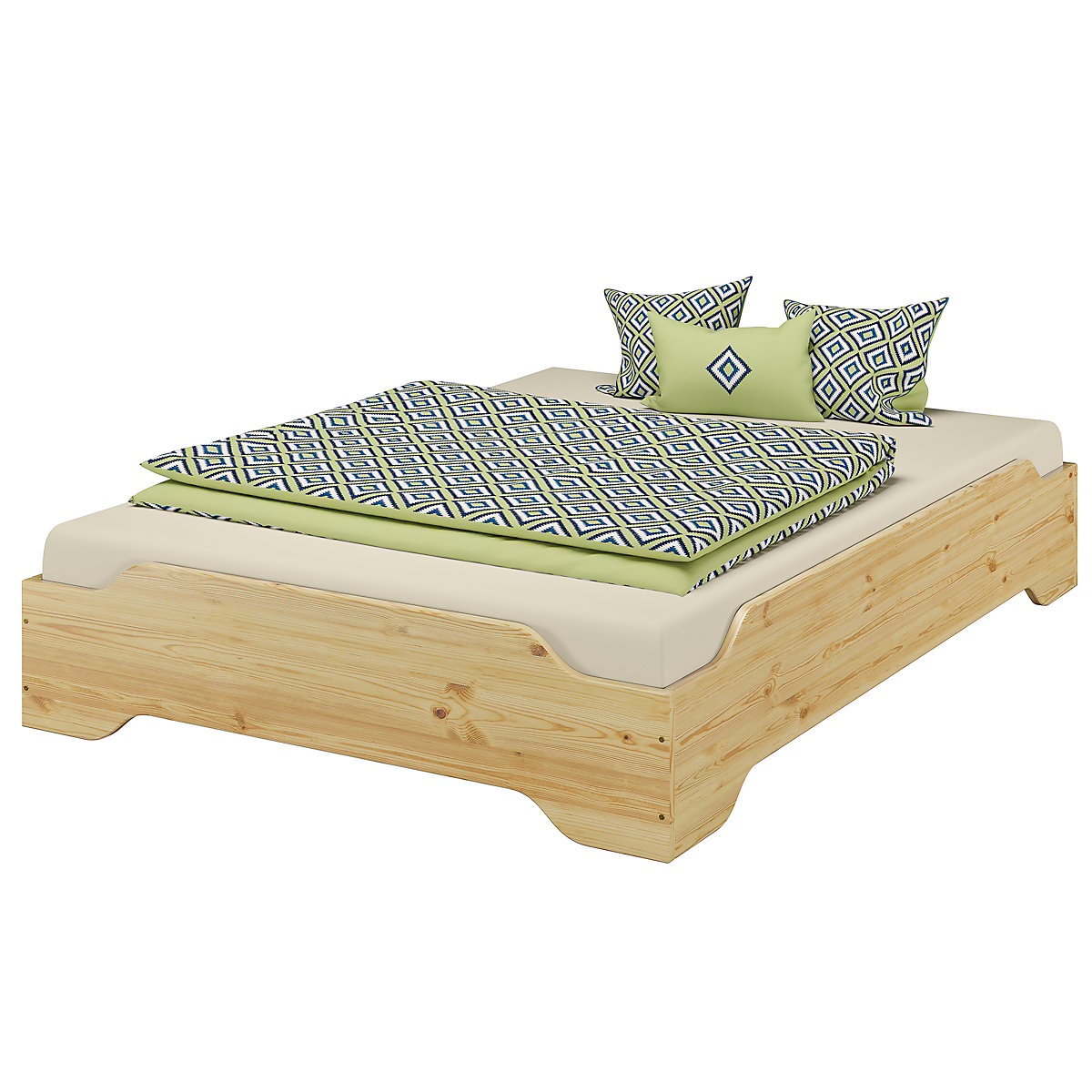 Jugendbett 140x200 Kiefer massiv mit Rollrost