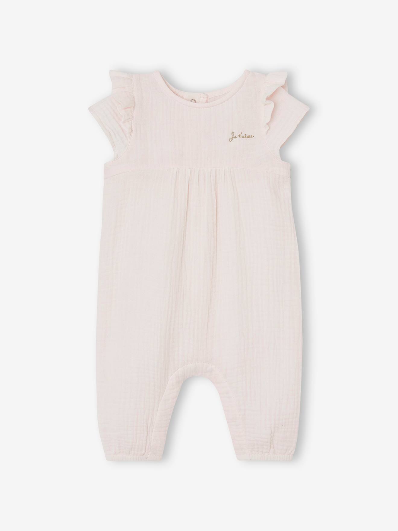 Vertbaudet Baby Overall aus Musselin - hellrosa