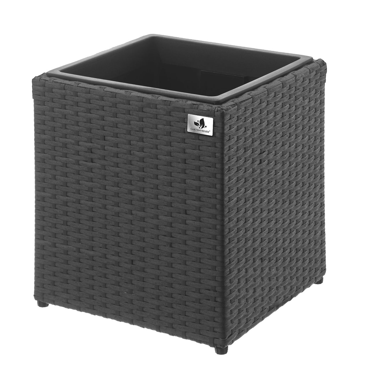 Weles Pflanzkübel Polyratten 36 x 36 x 36 cm, für Innen und Außen, Bewässerungssystem, anthrazit