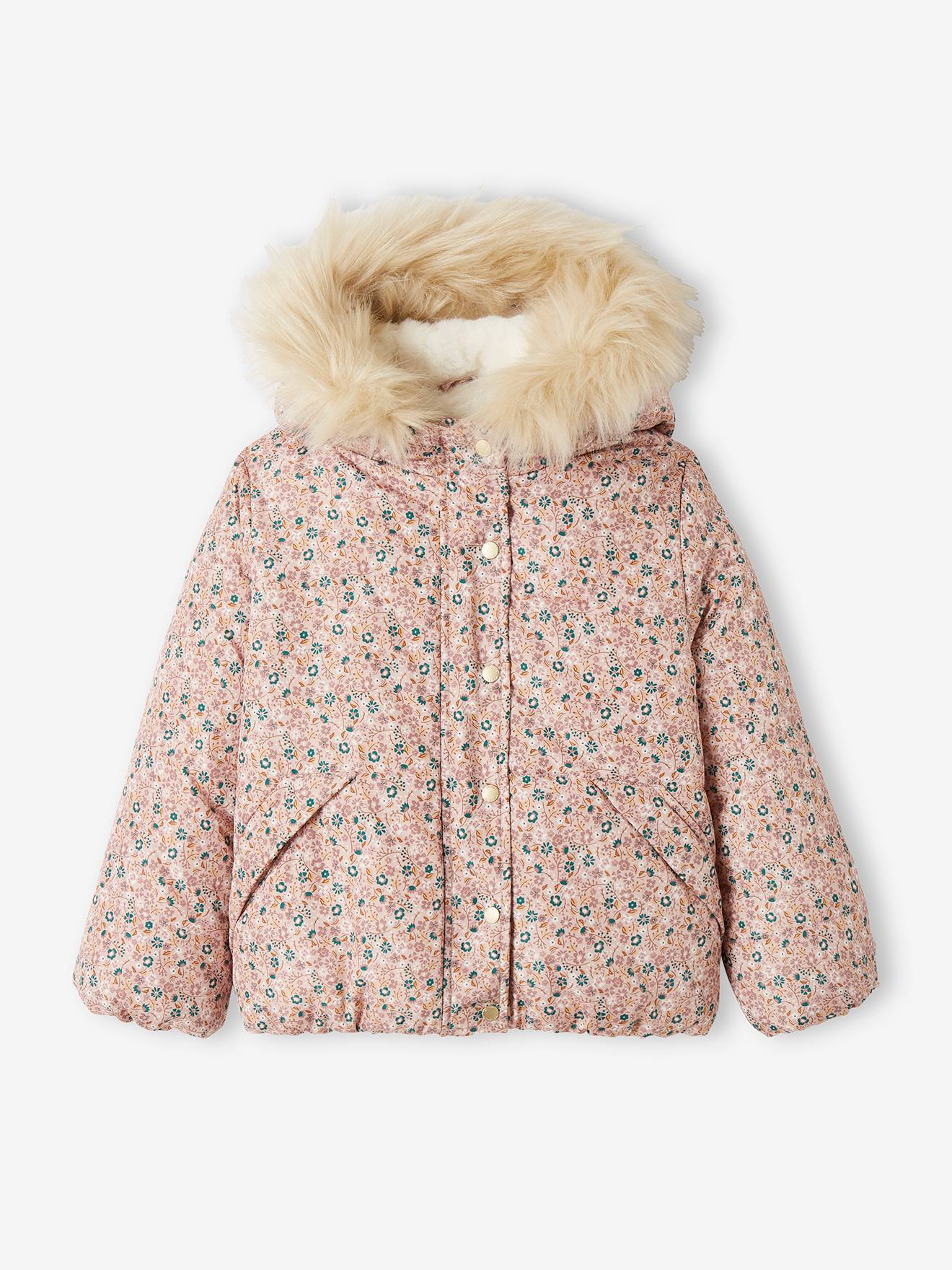 Vertbaudet Kurze Mädchen Steppjacke mit Recycling-Polyester - hellviolett