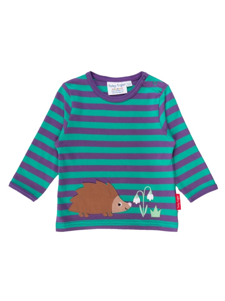 Toby Tiger Langarmshirt mit Igel Applikation in lila günstig kaufen