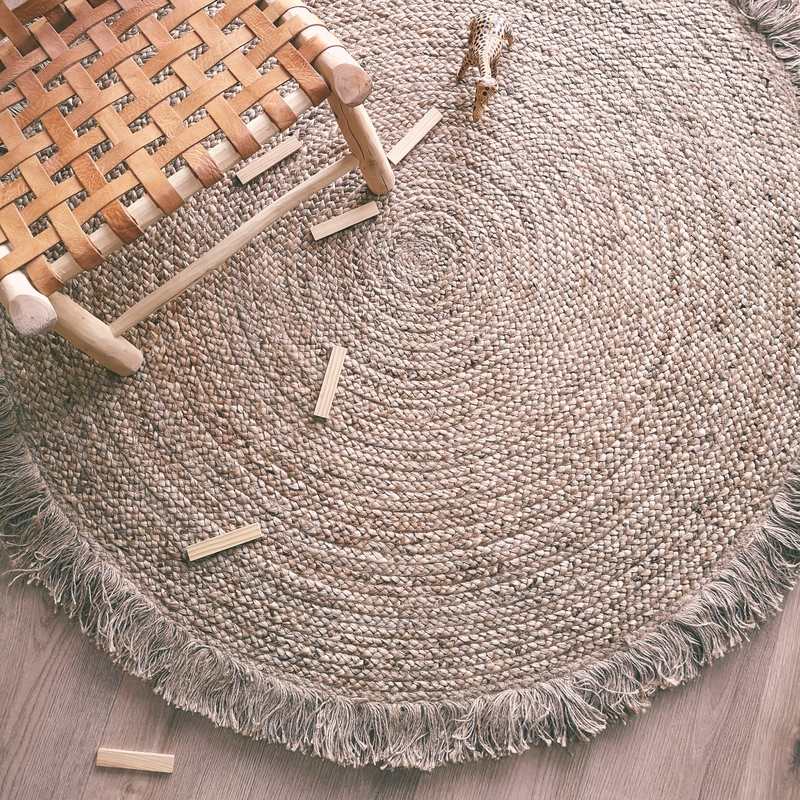Tapis jute avec franges 140cm TERRA