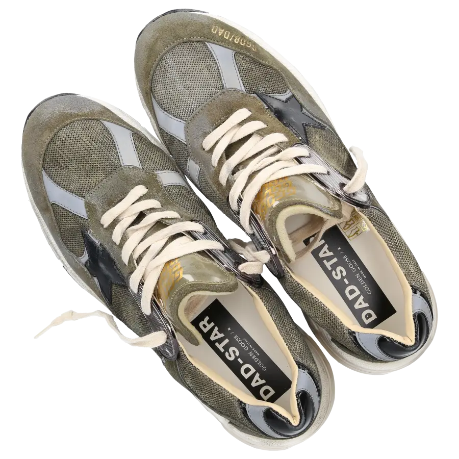 Golden Goose - Sneaker low RUNNING DAD Veloursleder Textil - grün