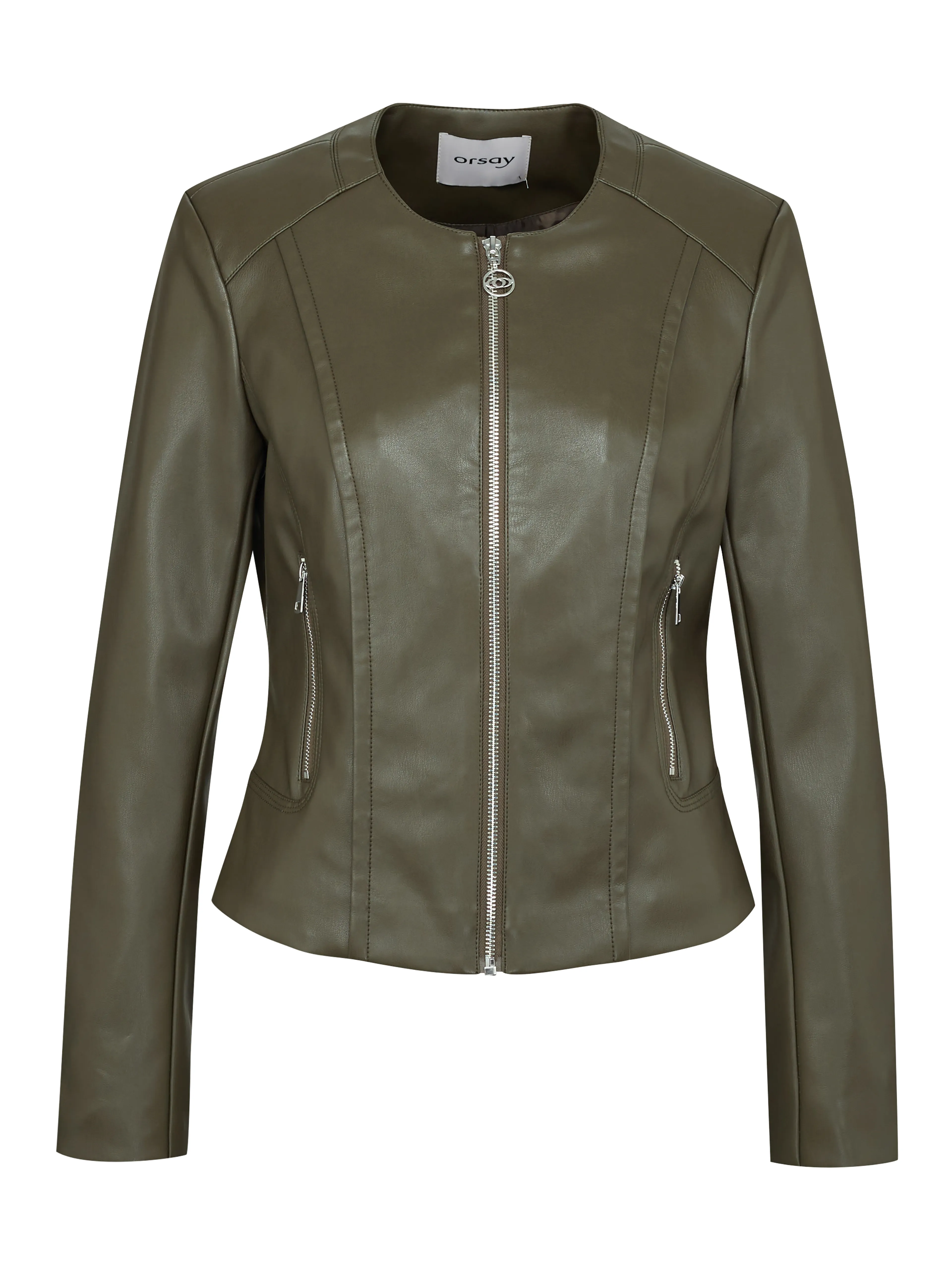 Khaki Damen Lederjacke ORSAY