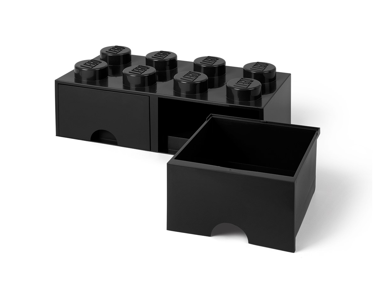 LEGO® Aufbewahrungsstein mit 8 Noppen und Schubfächern in Schwarz 5006248