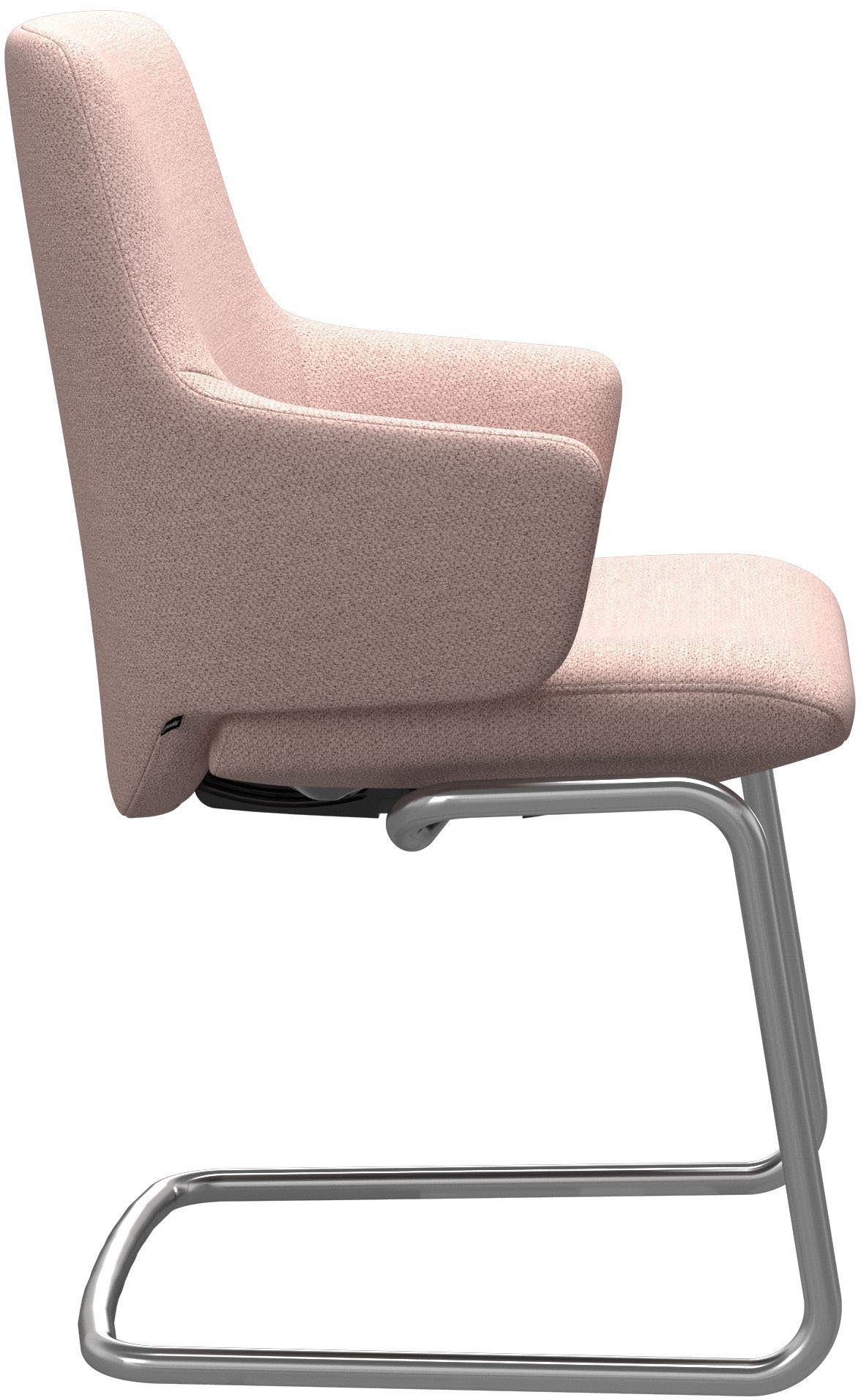 Stressless® Polsterstuhl Laurel, Low Back mit Armlehne, Größe L, mit Beinen aus Stahl in Chrom glänzend