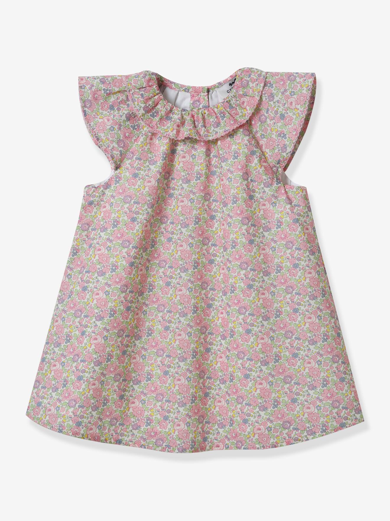 Robe bébé en tissu Liberty® CYRILLUS rose imprimé