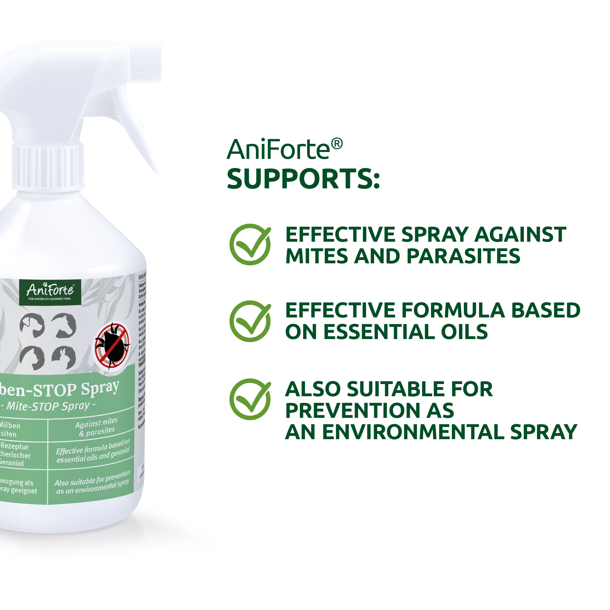 Aniforte Floh- & Zeckenmittel Aniforte Milben-STOP Spray für Hunde und Katzen 500 g