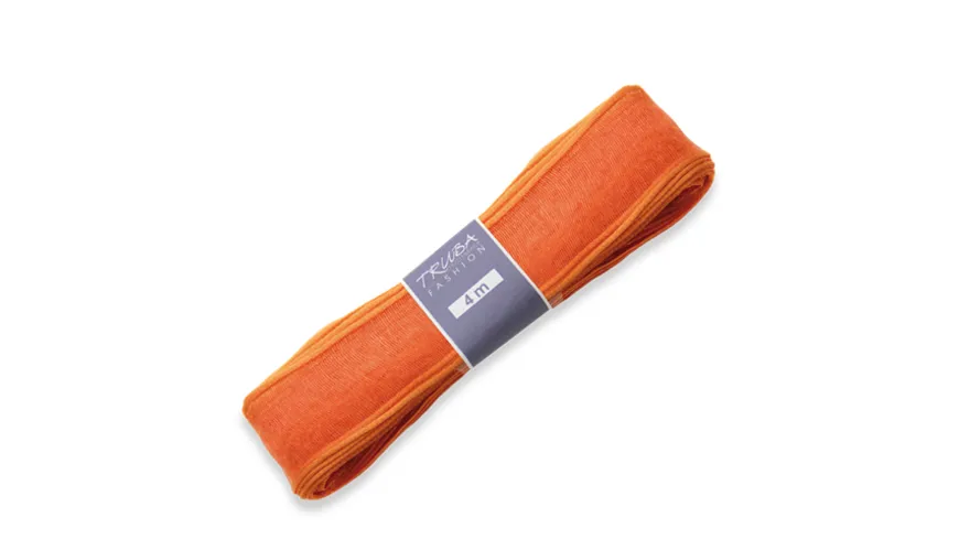 TRUBA Chiffonband mit Draht uni orange 4 m