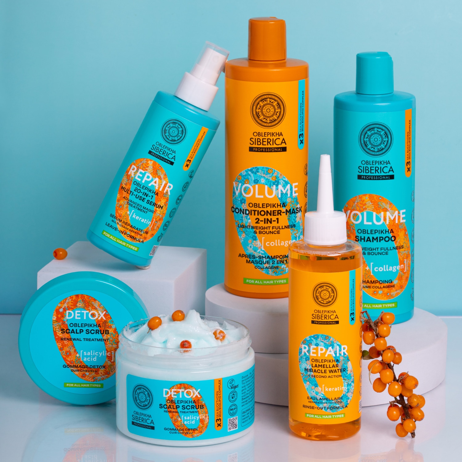 Ser reparator cu keratină 20 în 1 Natura Siberica cu cătină