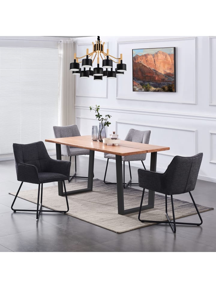 B&D Home 2er-Set: Esszimmerstuhl BREIGHT in Anthrazit - (B)56 x (H)83 x (T)59 cm günstig kaufen onesize