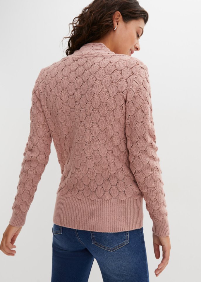 Ajour-Pullover in Wickeloptik