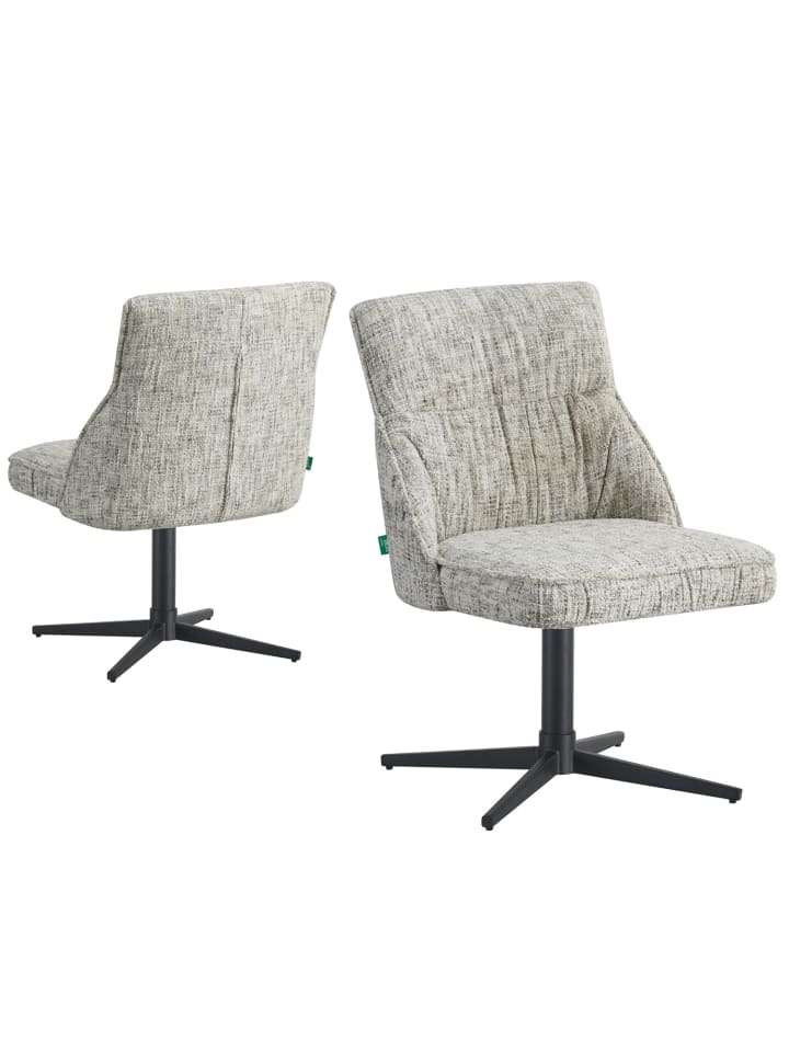 DUBI Möbel 2er-Set: Drehstuhl LORENA in Hellgrau - (B)49 x (H)83 x  (T)62 cm günstig kaufen onesize