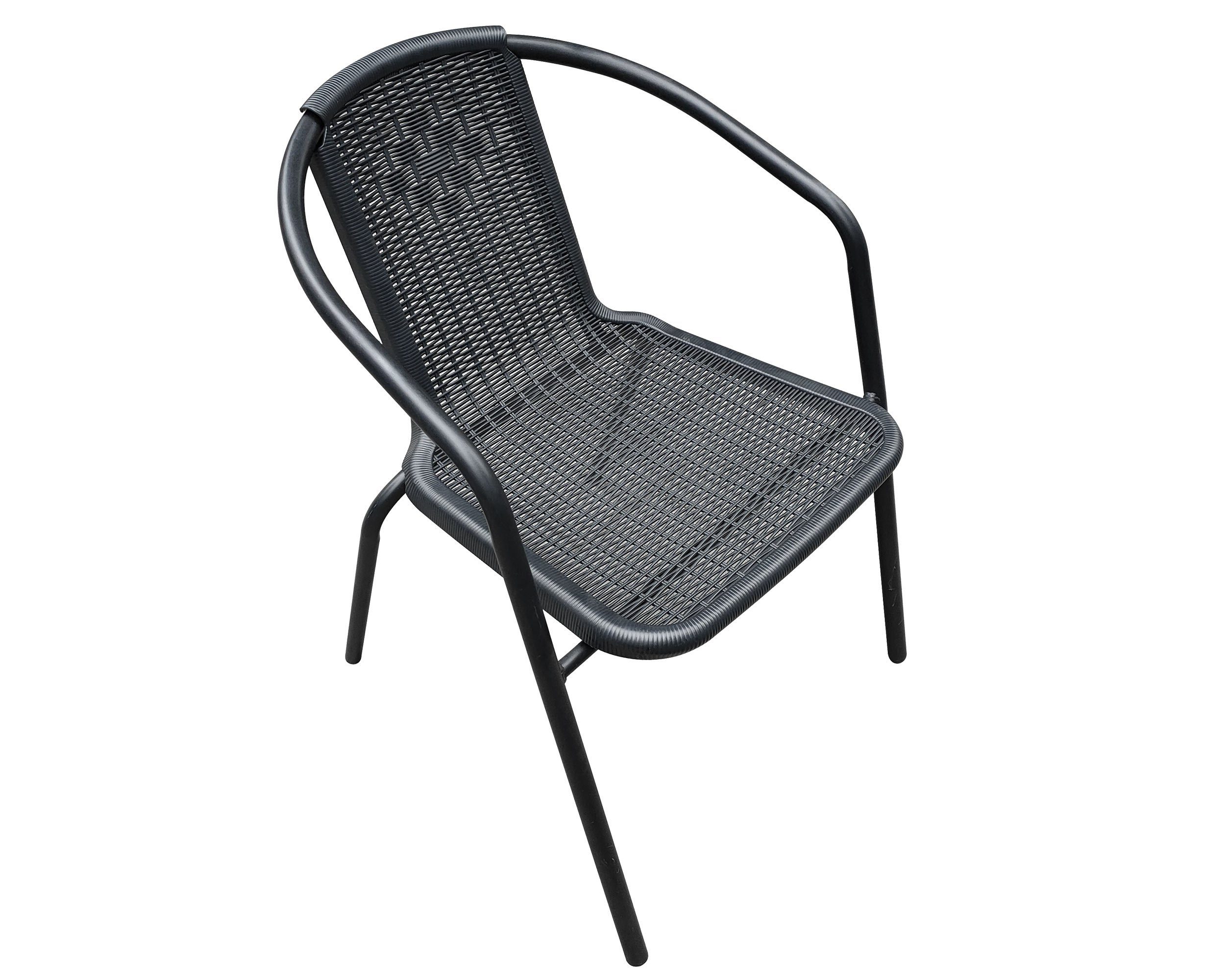 LC Garden Stapelstuhl LC Garden Garvista 8er Set Stapelstuhl 56x62x72cm schwarz Gartenstuhl Terassenstuhl