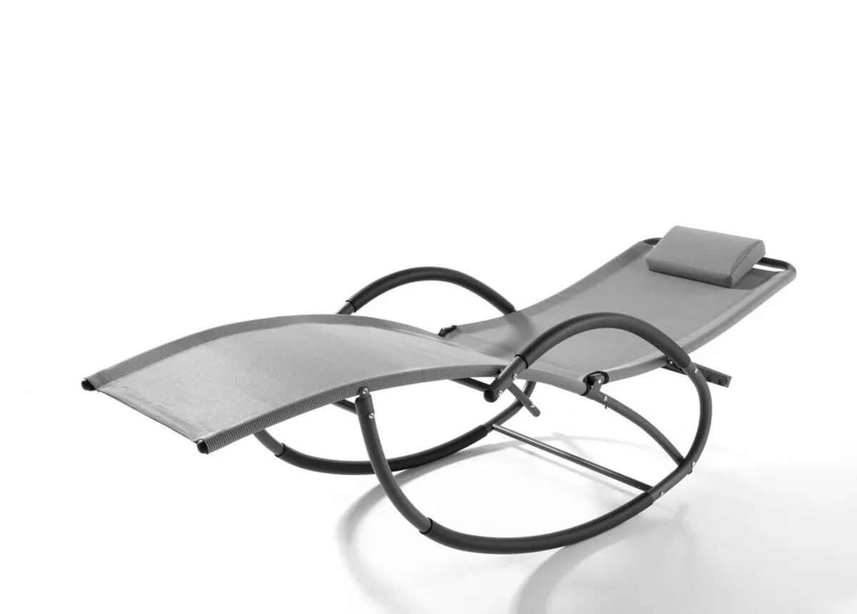 CHILLROI HC Home & Living Schaukelliege Sonnenliege mit Kissen, grau
