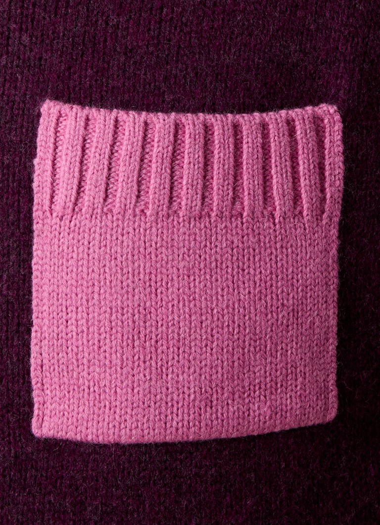 Pull à col roulé en grosse maille de laine d'alpaga mélangée JW Anderson avec poche poitrine