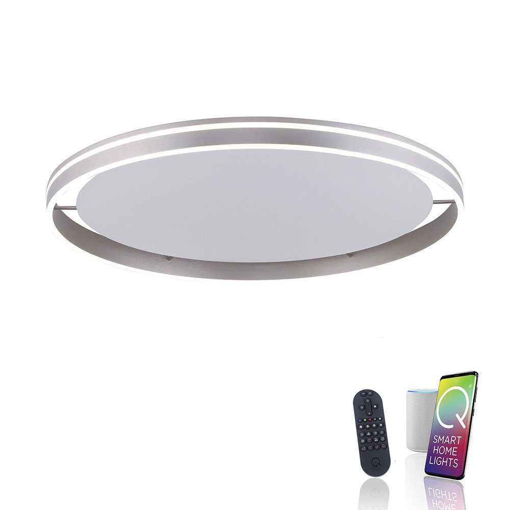 Paul Neuhaus Smarte LED-Leuchte LED Deckenleuchte rund Ø 79cm Q-Vito, Smart Home, CCT-Farbtemperaturwechsel, Dimmfunktion, Memoryfunktion, mit Leuchtmittel, CCT-Lichttemperaturwechsel, dimmbar Fernbedienung