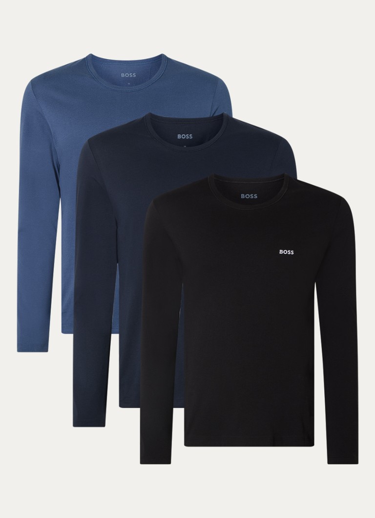 Set de 3 tricouri clasice cu mânecă lungă și logo-ul HUGO BOSS