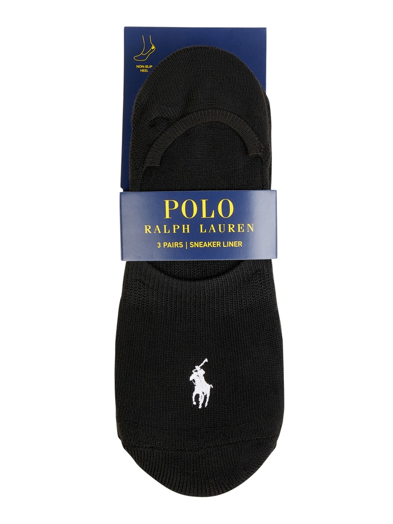 Füßlinge mit Stretch-Anteil im 3er-Pack in schwarz