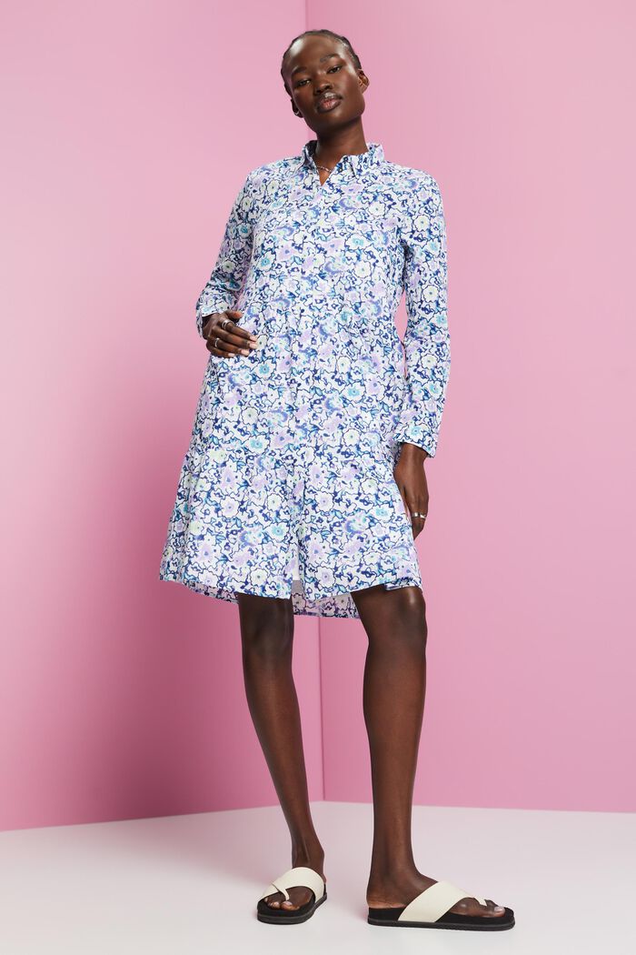 Minikleid mit floralem Allover-Muster