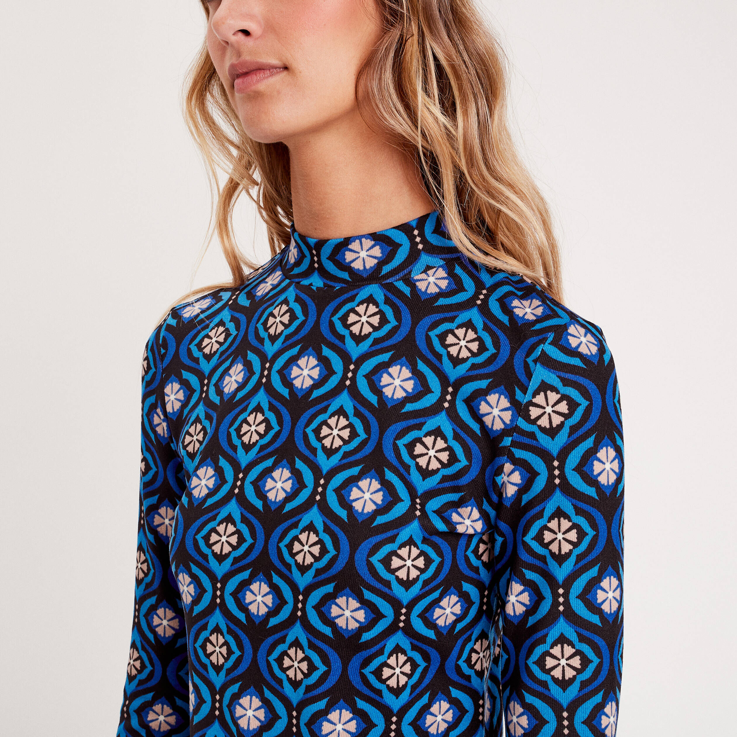 T-shirt col montant noir femme | Cache Cache