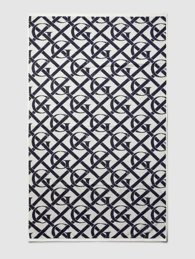 Strandtuch mit Label-Print in marineblau