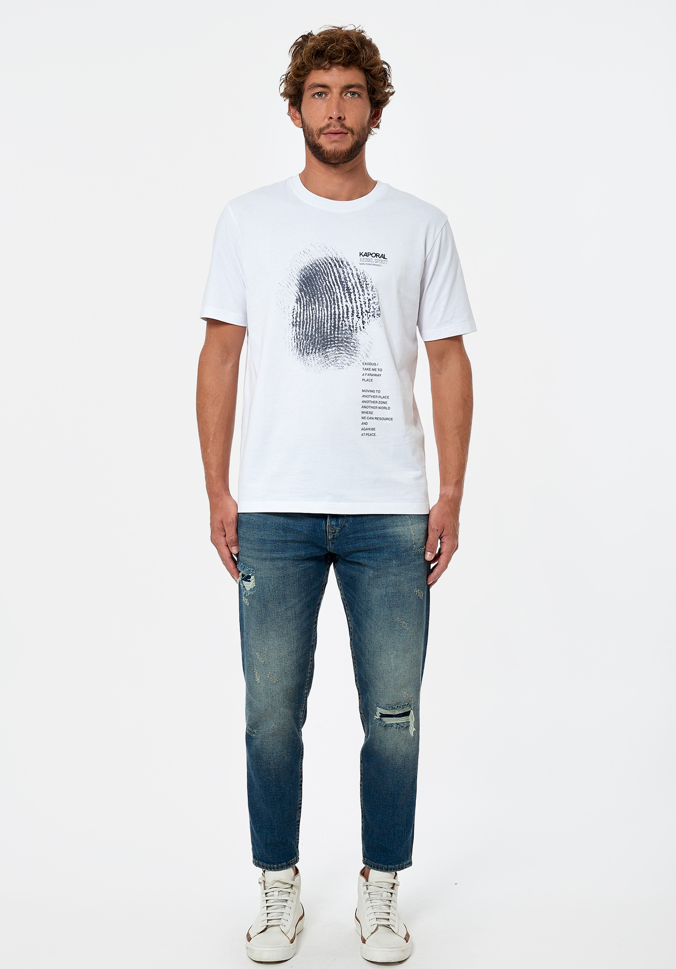SLOW   T-shirt blanc Homme en 100% coton bio