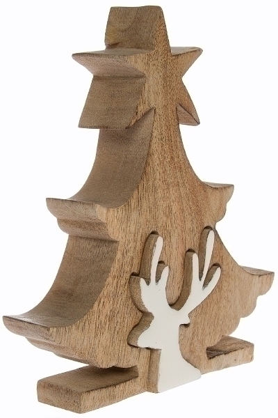 MyFlair Deko Puzzle Star Baum mit Renntier, klein