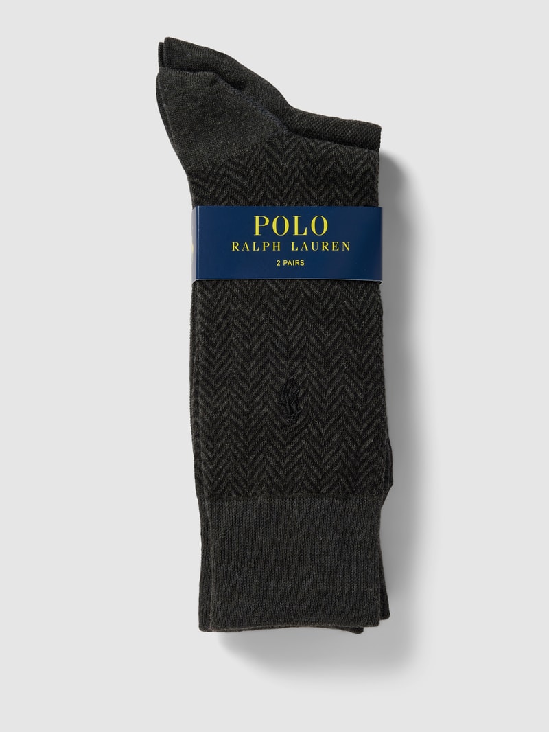 Socken mit grafischem Muster im 2er-Pack in anthrazit meliert