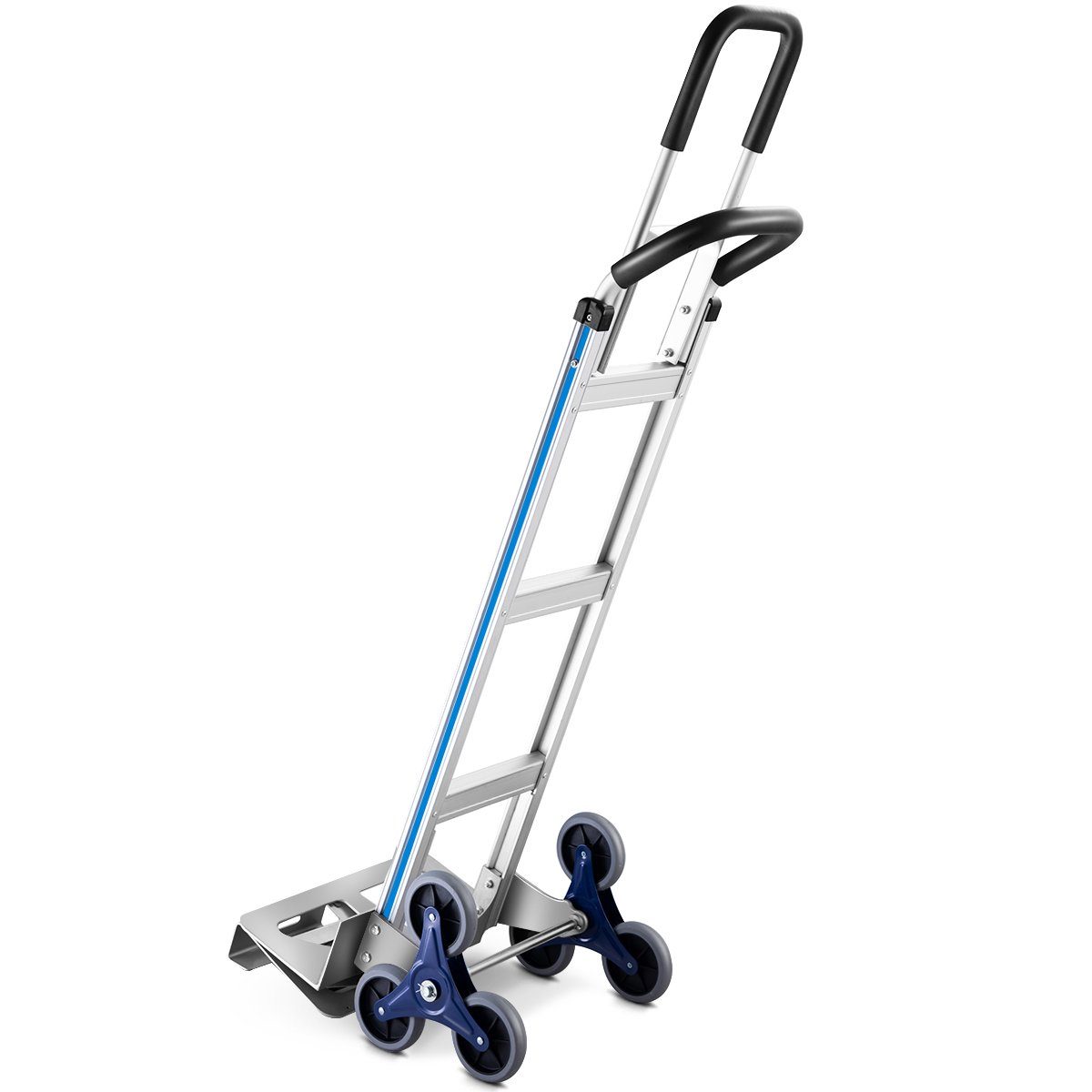 COSTWAY Treppensackkarre, mit 2 Griffen & 6 Rädern bis 250kg, Alu 152x51x46cm