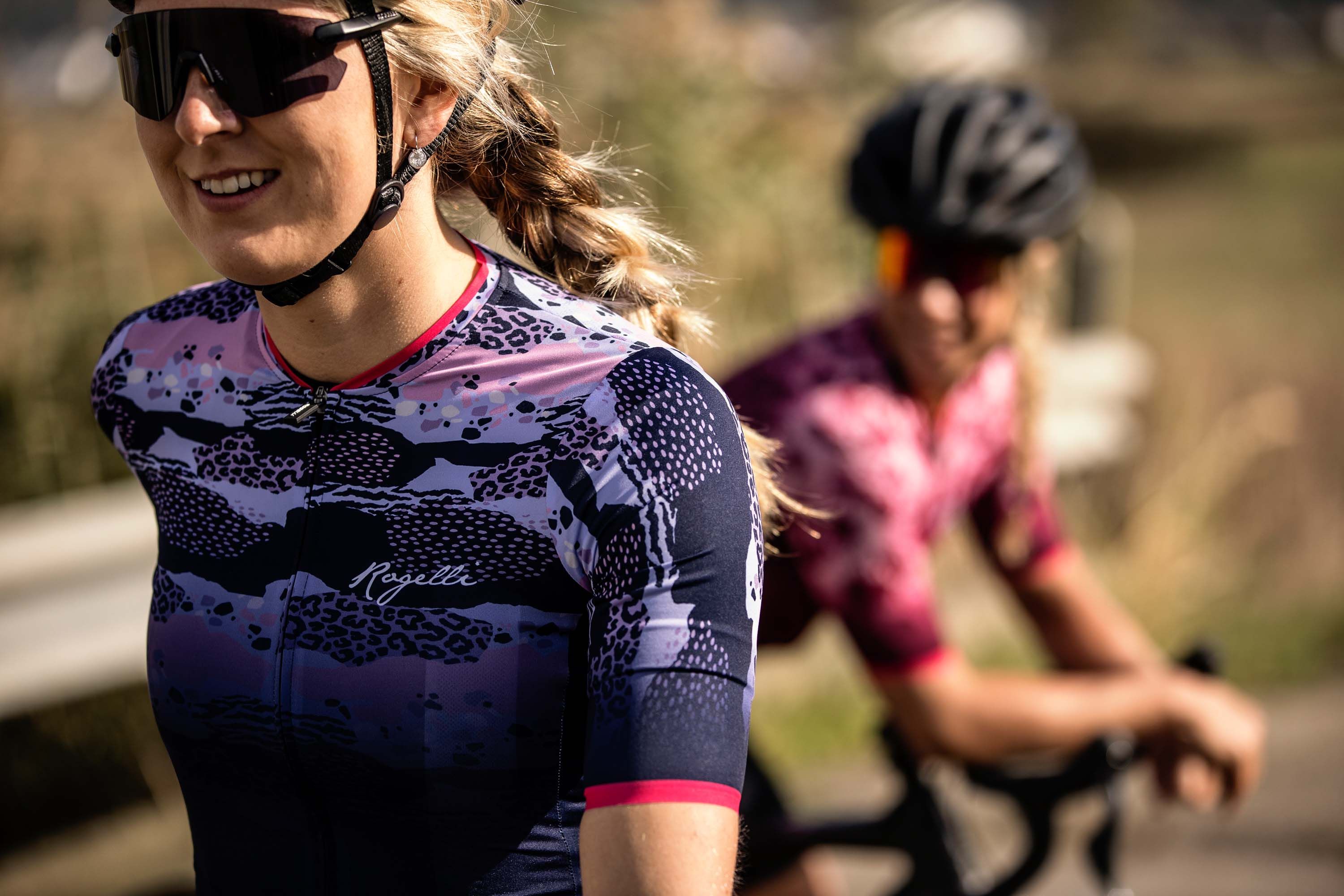Rogelli Animal Blau/Rosa Damen Radtrikot Kurzarm