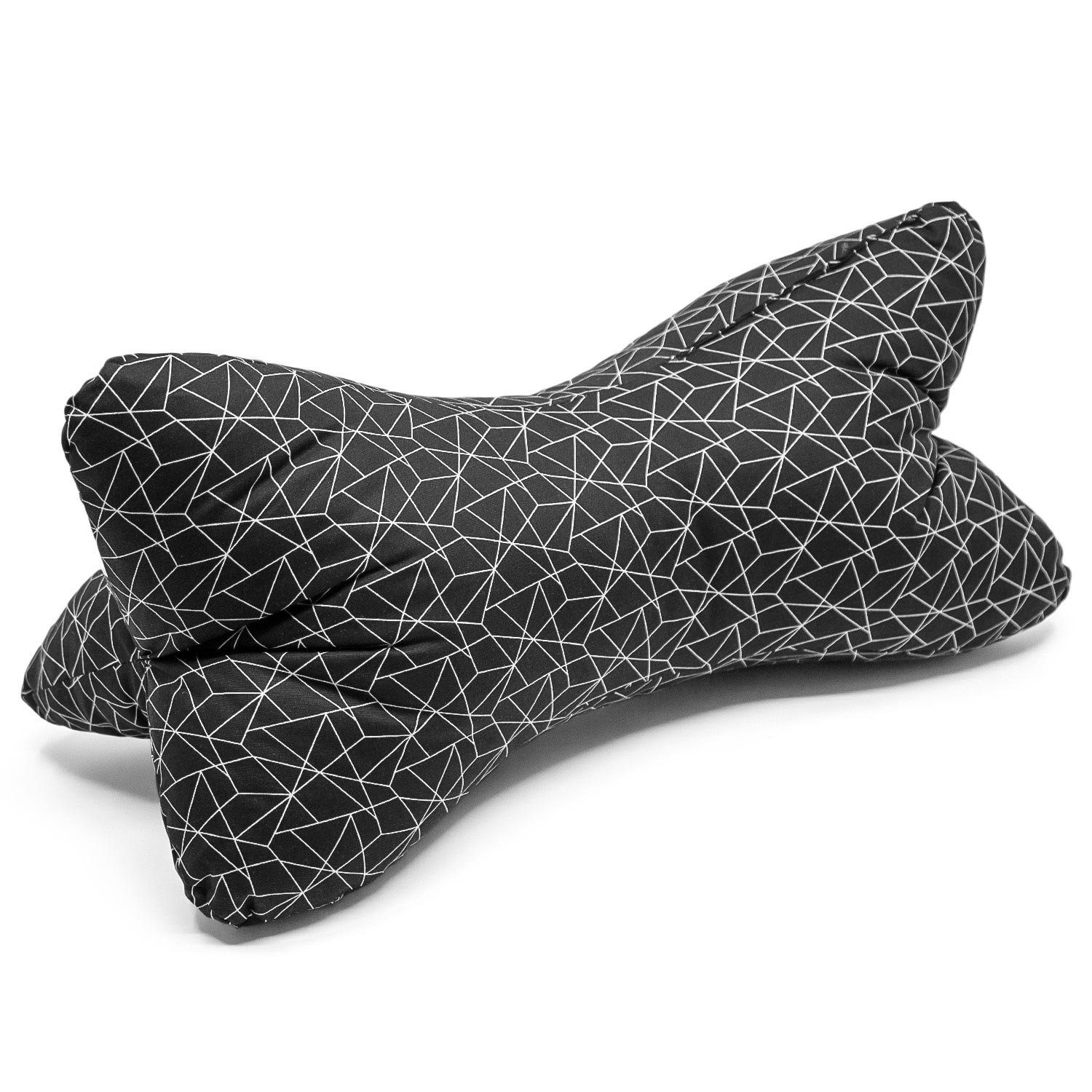 Nackenstützkissen Leseknochen Nackenkissen schwarz mit Netzmuster 40 x 20 cm, Landwiesen, Füllung: 100% Kugelfaser
