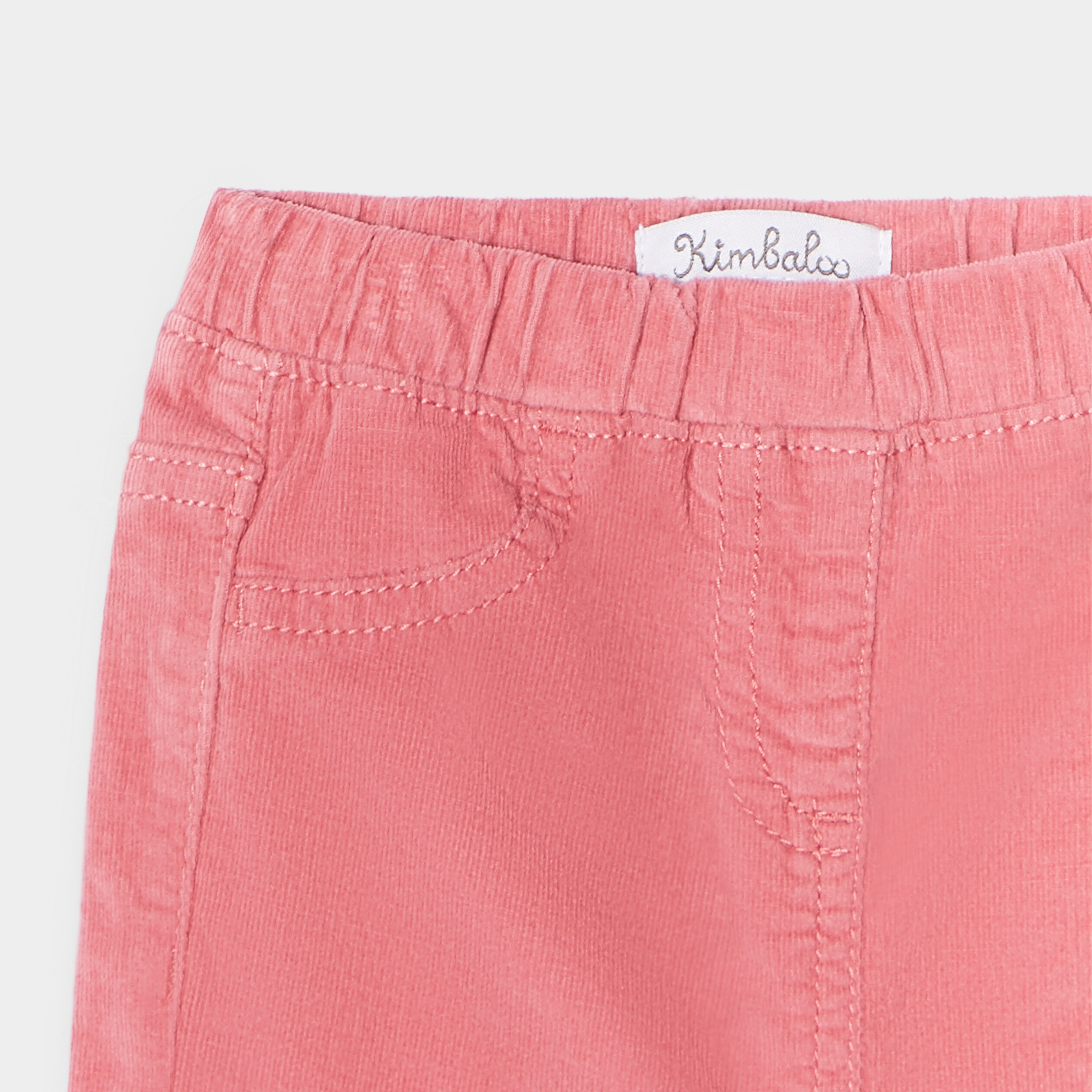 Pantalon velours côtelé coton vieux rose bébé fille | La Halle