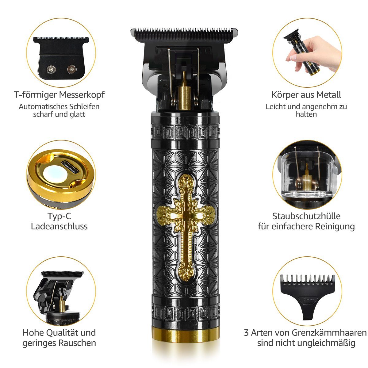 7Magic Haarschneider Profi Rasierer, Mini-Haarschneidemaschine für Männer