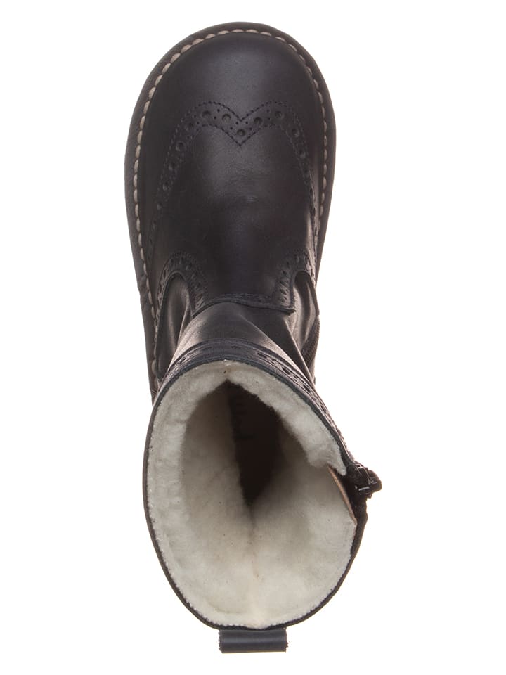 POM POM Leder-Stiefel in Dunkelblau günstig kaufen