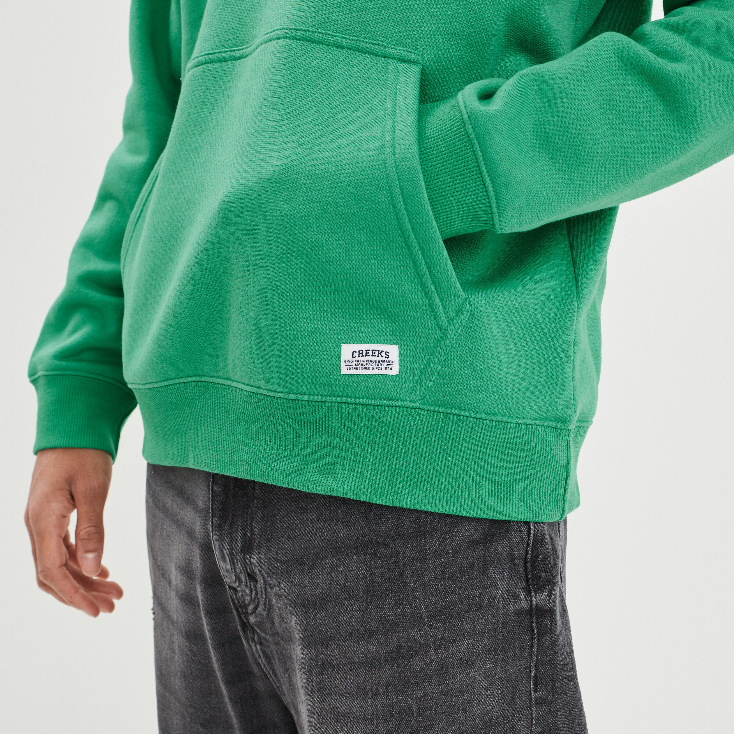 Sweat oversize à capuche hoodie Creeks vert homme | La Halle