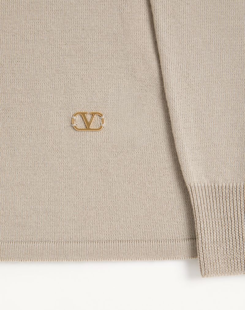 Valentino poloshirt van wol met V-logo