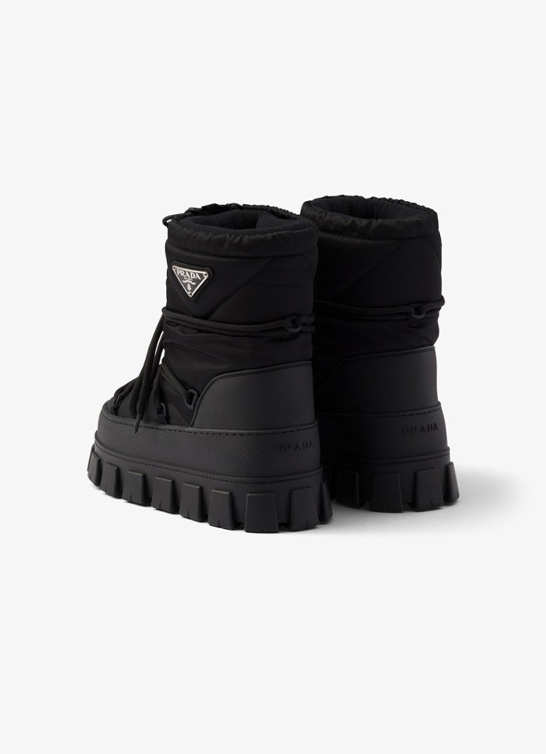Prada Re-Nylon snow boot with leather details