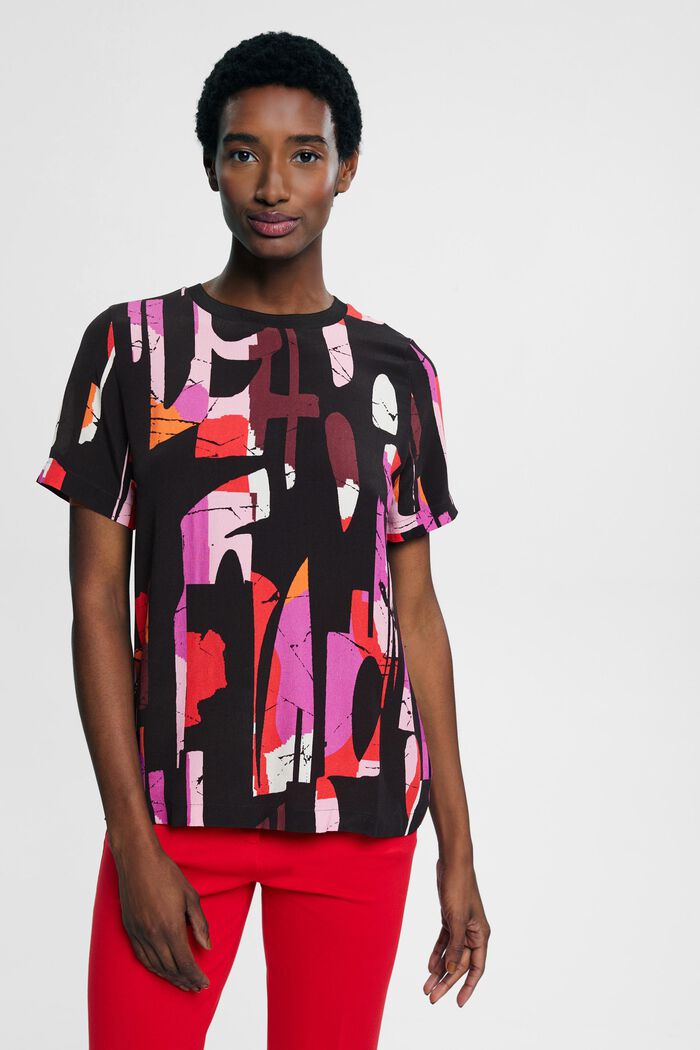 T-Shirt mit Muster, LENZING™ ECOVERO™