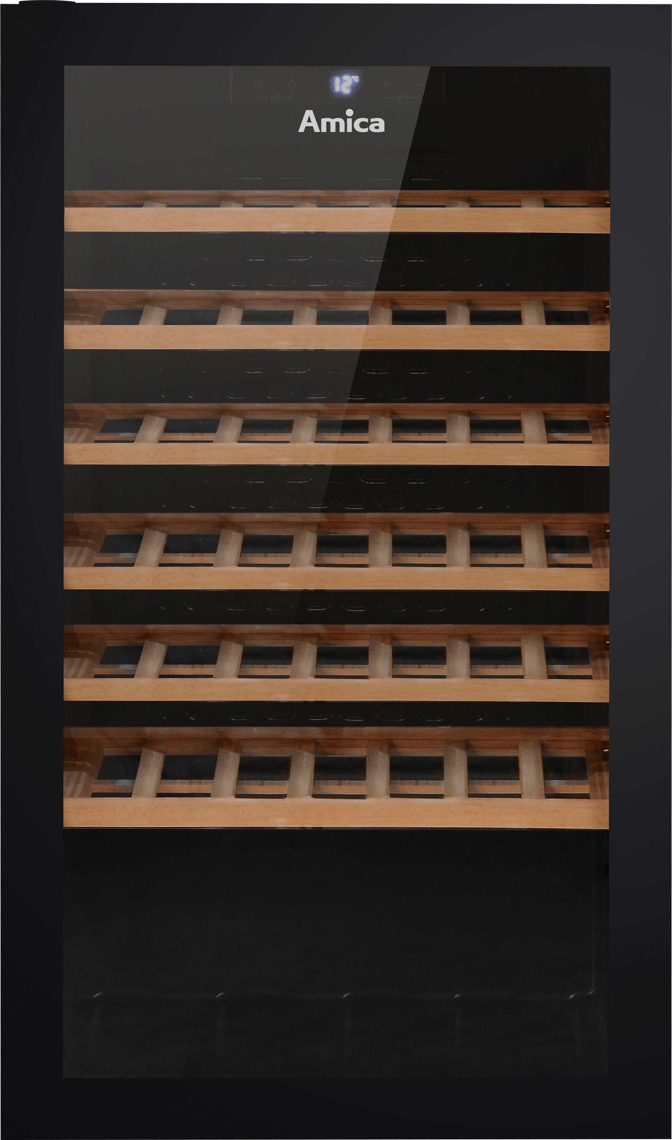 Amica Weinkühlschrank WK 341 901 S,für 52 Standardflaschen á 0,75l, Standkühlschrank