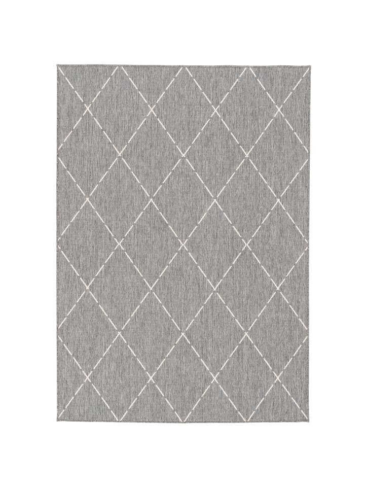Pergamon In- und Outdoor Teppich Beidseitig Newport Rauten in Grijs günstig kaufen 80 x 150cm