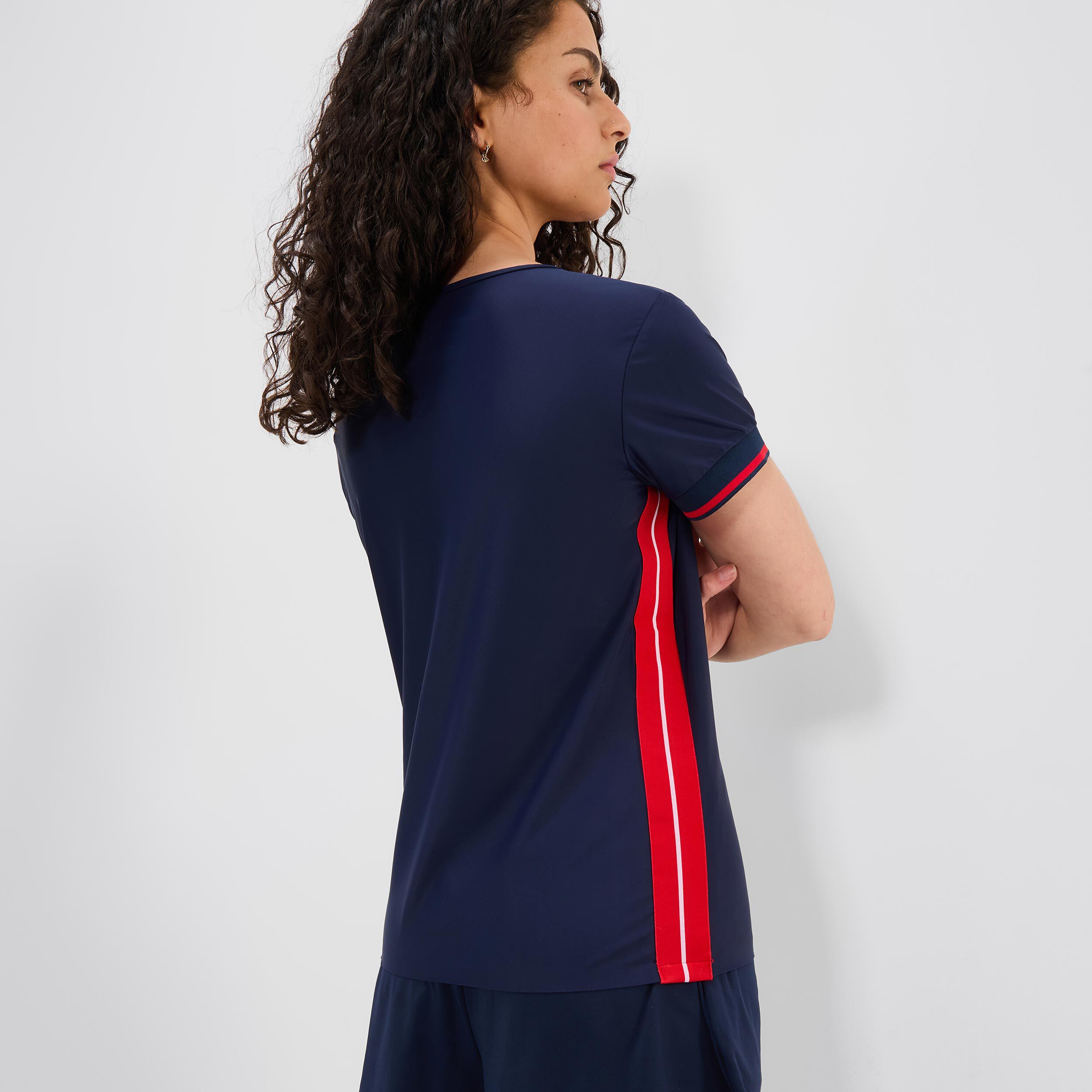 Pierce T-Shirt Damen - Dunkelblau, Rot