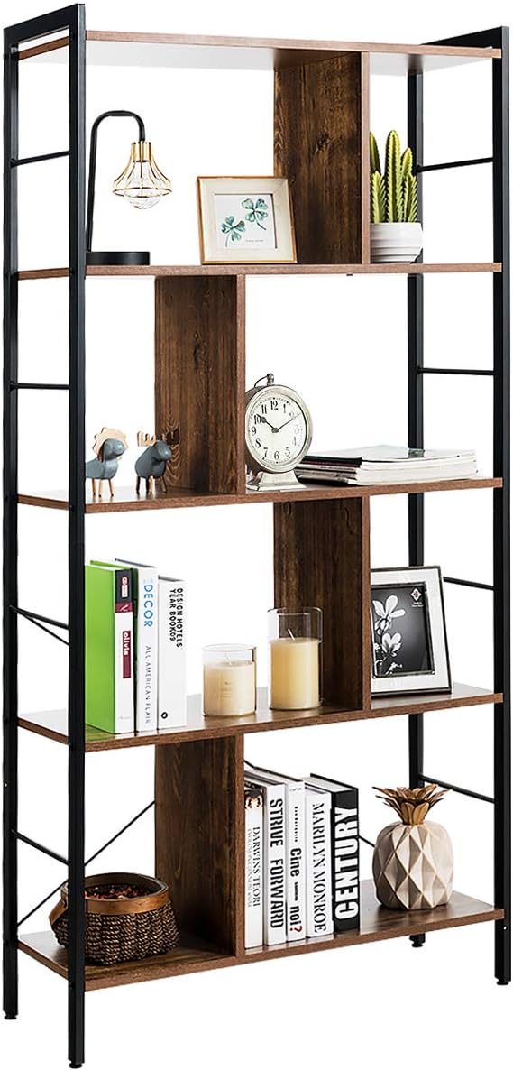 Costway COSTWAY Bücherregal mit 5 Ebenen, Regal im industriellen Design