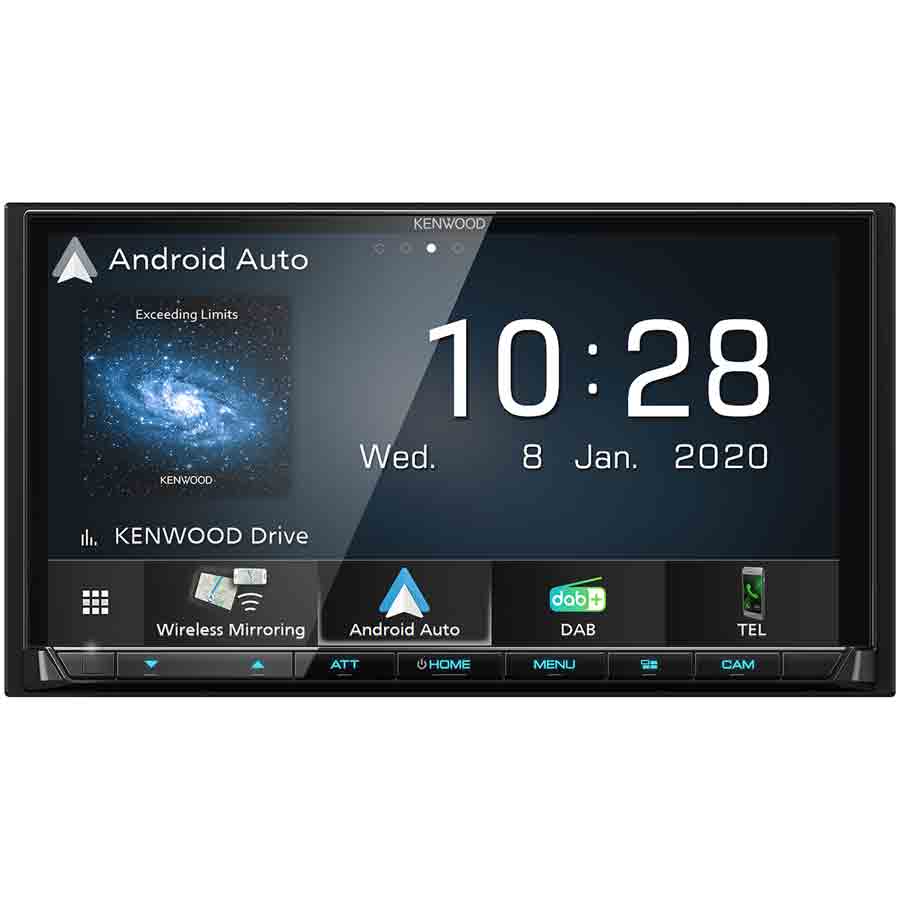 Kenwood DMX8020DABS Moniceiver mit Bluetooth, Apple CarPlay/AndroidAuto, USB, Rückfahrkamera-Kompatibilität uvm. - ATU