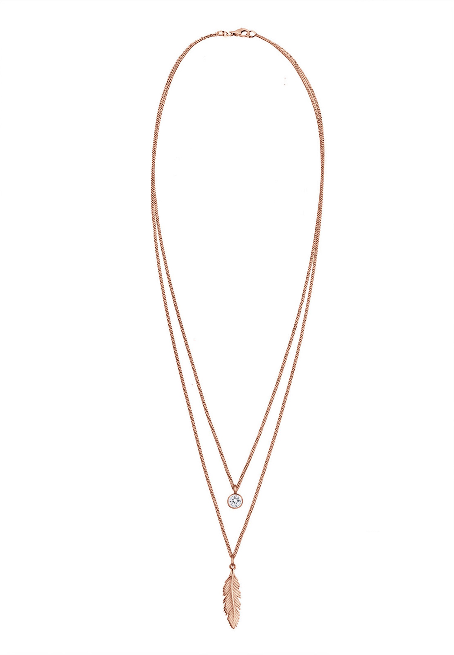 Elli Women's Boho Feather z kryształem w srebrze próby 925