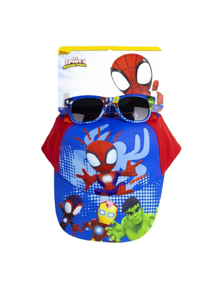 Spiderman Spiderman Cap & Sonnenbrille – Sommeraccessoires für kleine Helden in Blau günstig kaufen onesize
